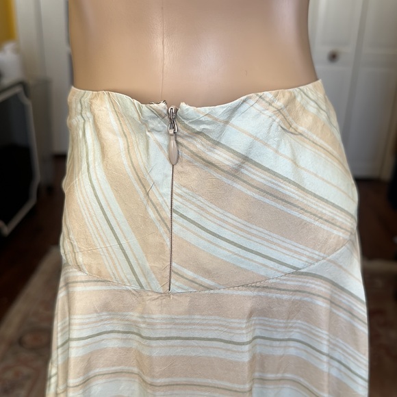 DKNY Pastel 100% Silk Full Layered Tiered Striped Skirt size 8 - Picture 5 of 9
